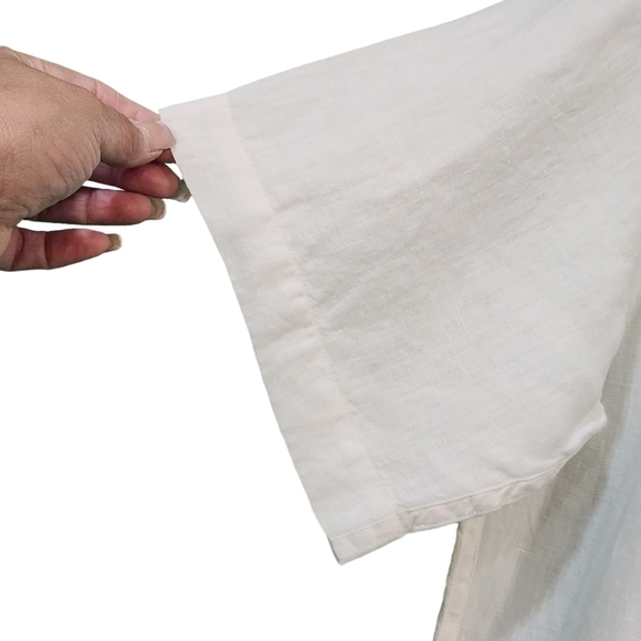 BUGATCHI Shaped Fit Short Sleeve Linen Button-Up Camp Shirt Size M - Picture 11 of 16